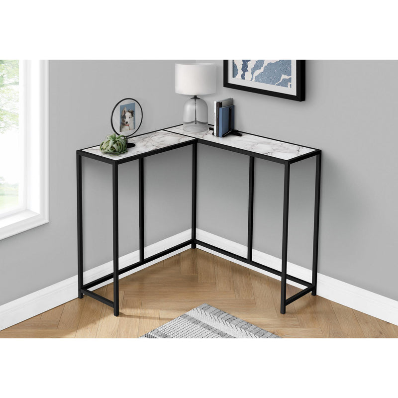 Monarch I 2159 Accent Table - White Marble/Black IMAGE 2