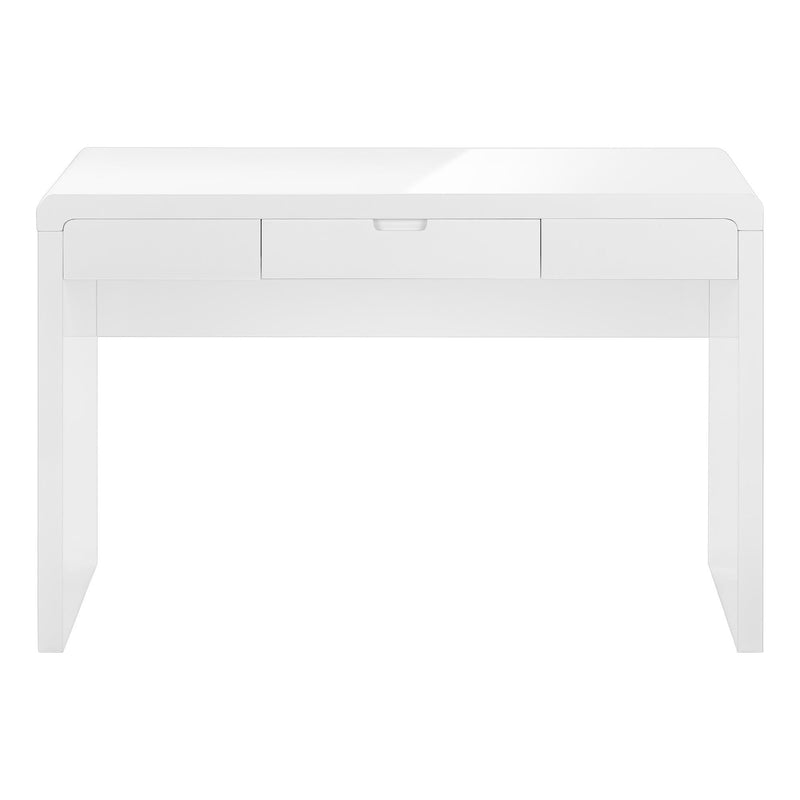 Monarch I 7580 Computer Desk - High Glossy White IMAGE 2