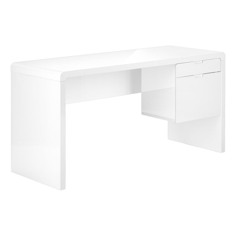 Monarch I 7581 Computer Desk - High Glossy White IMAGE 1