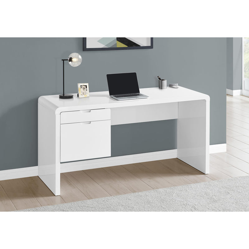 Monarch I 7581 Computer Desk - High Glossy White IMAGE 9