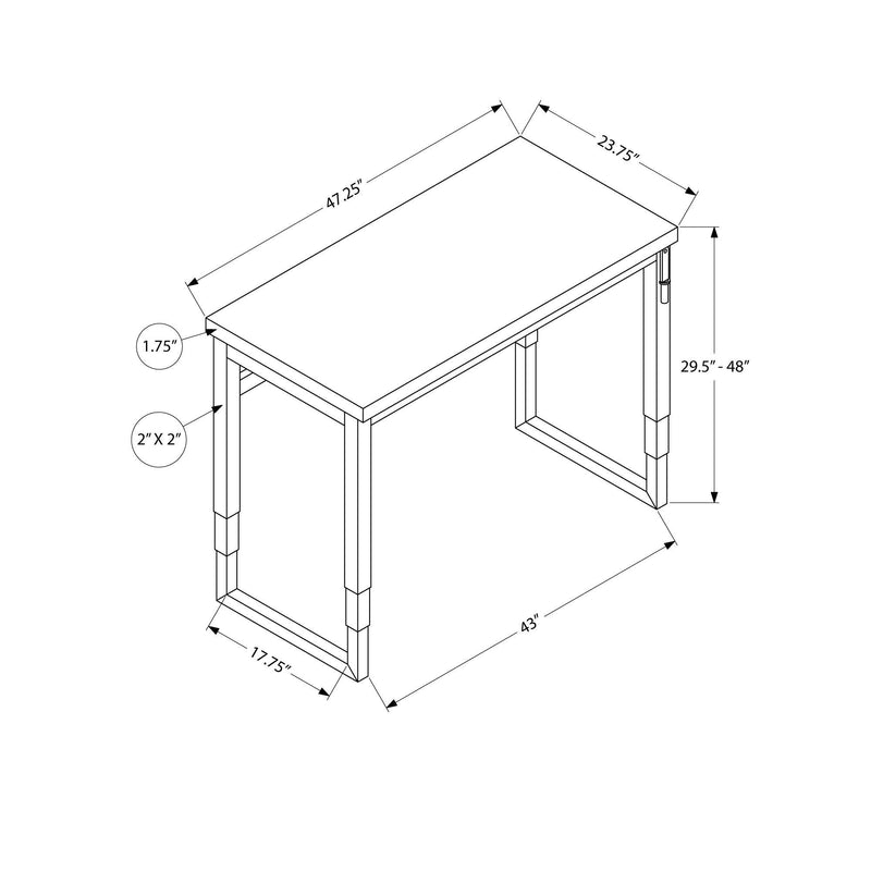 Monarch I 7676 Adjustable Height Computer Desk - Cherry/Black IMAGE 15