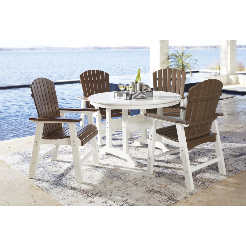 Signature Design by Ashley Crescent Luxe P207-615 Round Dining Table with Umbrella Option IMAGE 6