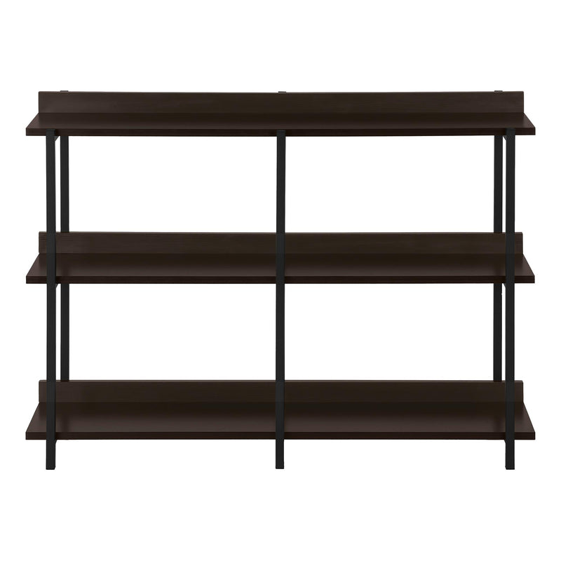 Monarch I 2215 Accent Table - 48"L Espresso/Black Metal Hall Console IMAGE 2