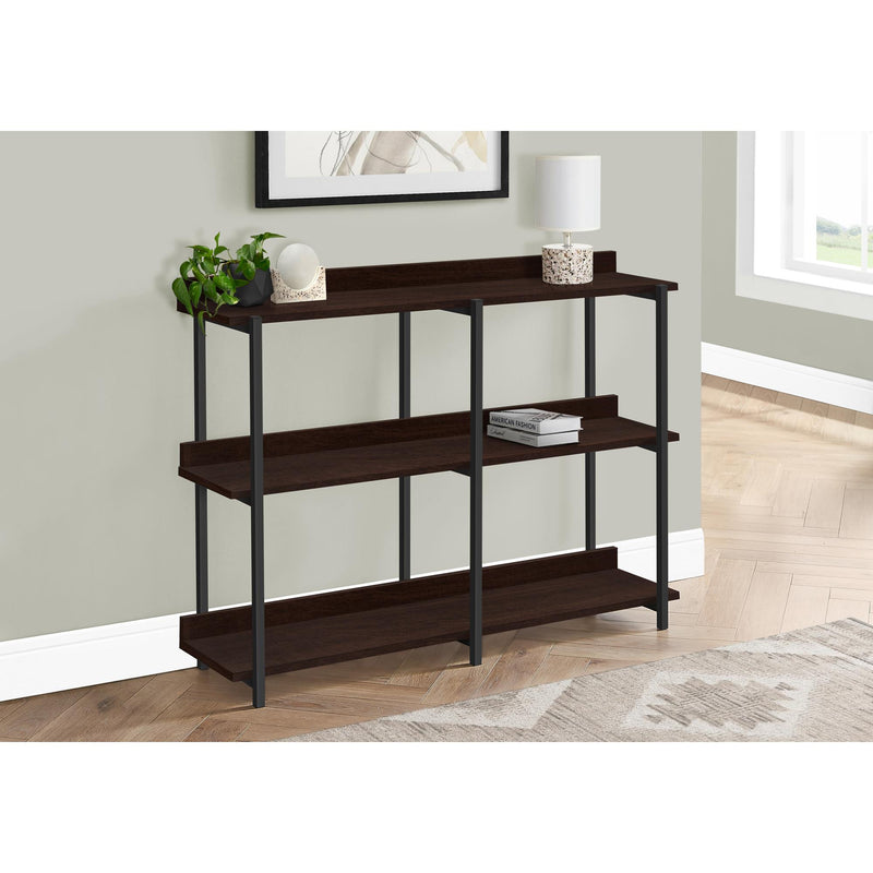 Monarch I 2215 Accent Table - 48"L Espresso/Black Metal Hall Console IMAGE 8