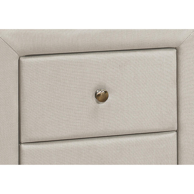 Monarch I 5605 21"H / Beige Linen Night Stand IMAGE 3