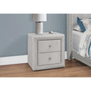 Monarch I 5606 21"H / Light Grey Velvet Night Stand IMAGE 2