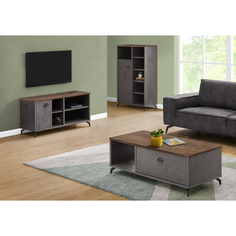 Monarch I 2830 48" TV Stand - Grey Concrete/Medium Brown Reclaimed IMAGE 3