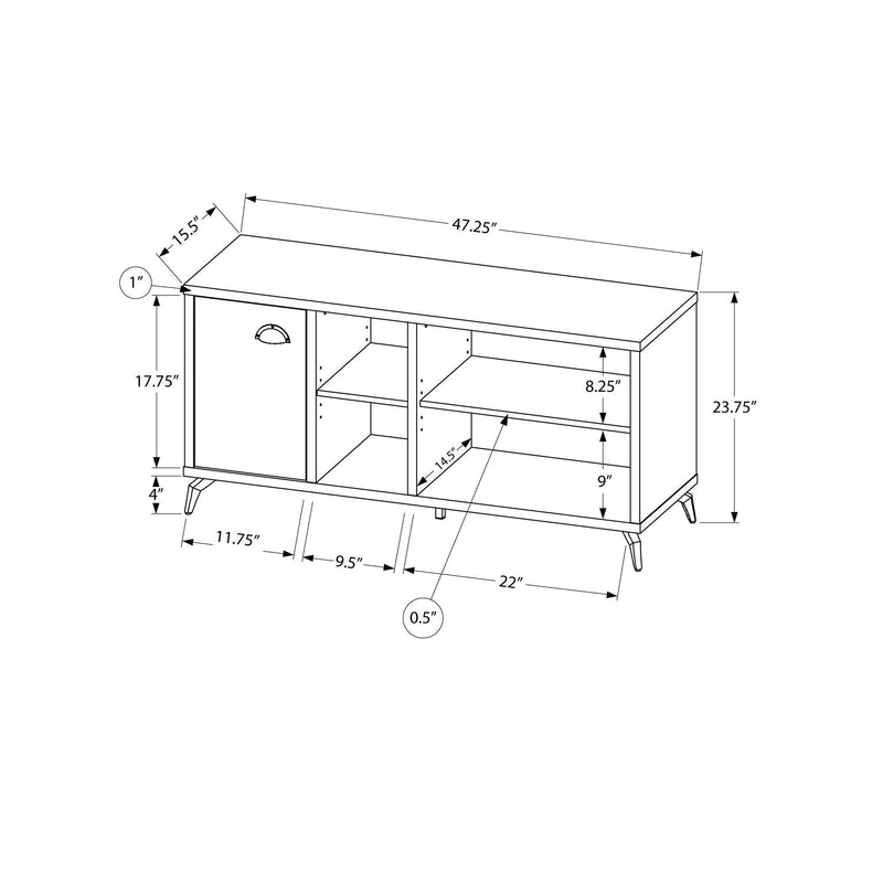 Monarch I 2840 48" TV Stand - White/Grey Cement-Look IMAGE 5