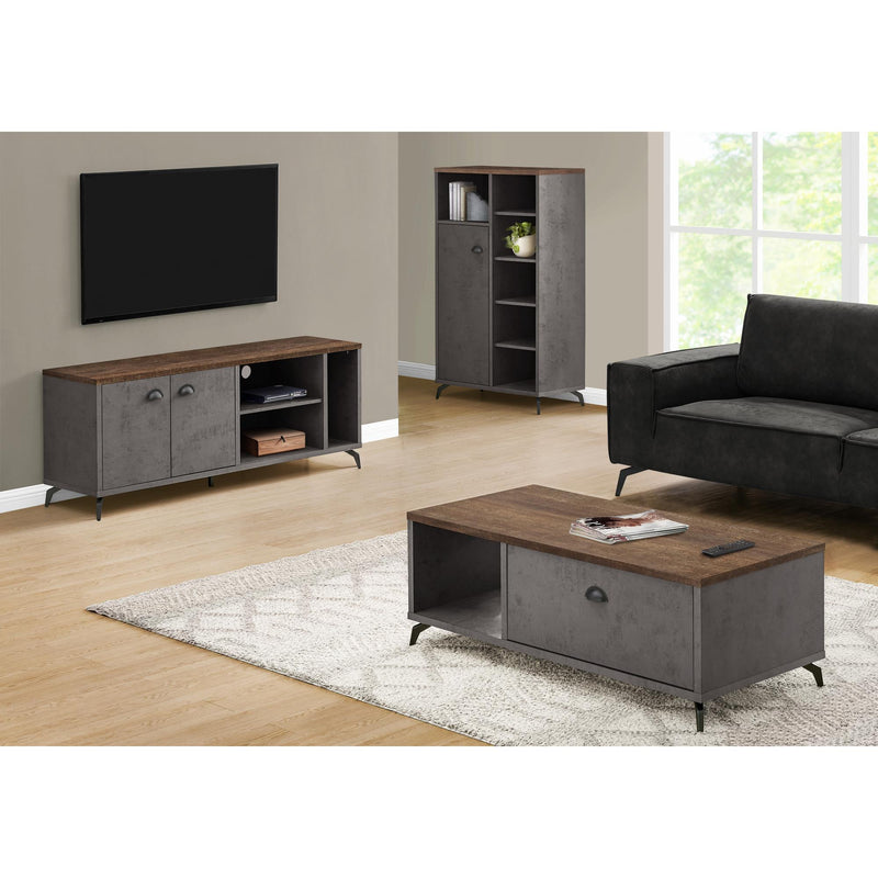 Monarch I 2831 60" TV Stand - Grey Concrete/Medium Brown Reclaimed IMAGE 3