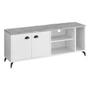 Monarch I 2841 60" TV Stand - White/Grey Cement-Look IMAGE 1
