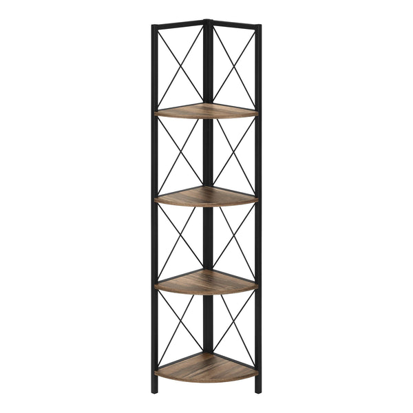 Monarch I 3646 60" Bookcase - Brown Reclaimed/Black IMAGE 1