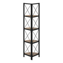 Monarch I 3646 60" Bookcase - Brown Reclaimed/Black IMAGE 3