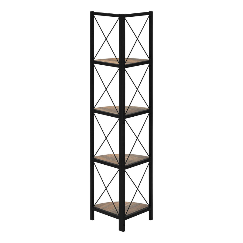 Monarch I 3646 60" Bookcase - Brown Reclaimed/Black IMAGE 3