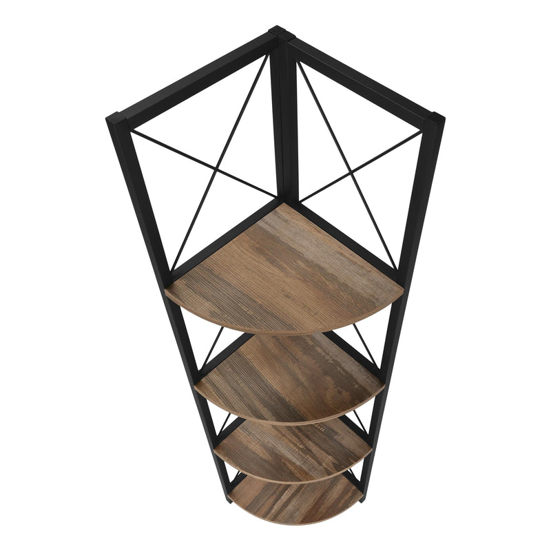 Monarch I 3646 60" Bookcase - Brown Reclaimed/Black IMAGE 5