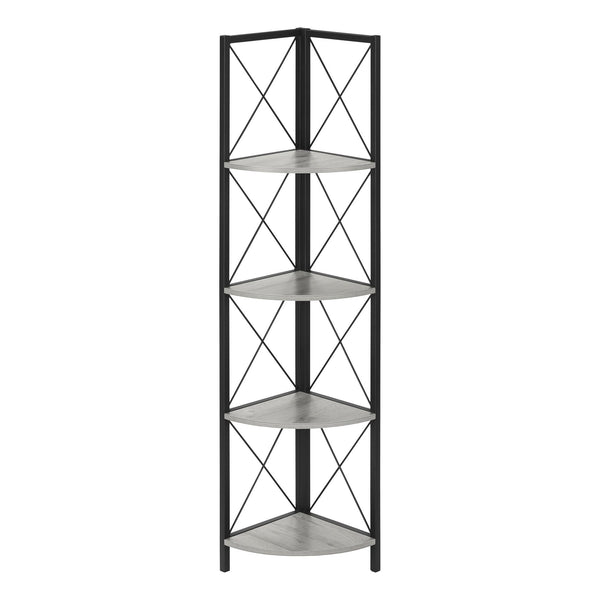 Monarch I 3647 60" Bookcase - Grey/Black IMAGE 1