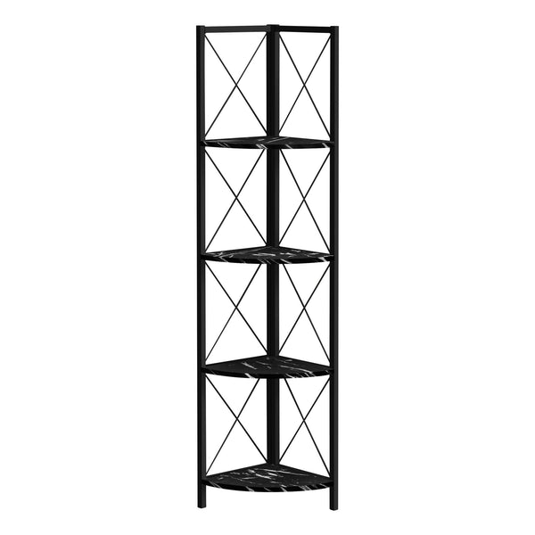 Monarch I 3650 60" Bookcase - Black Marble/Black IMAGE 1