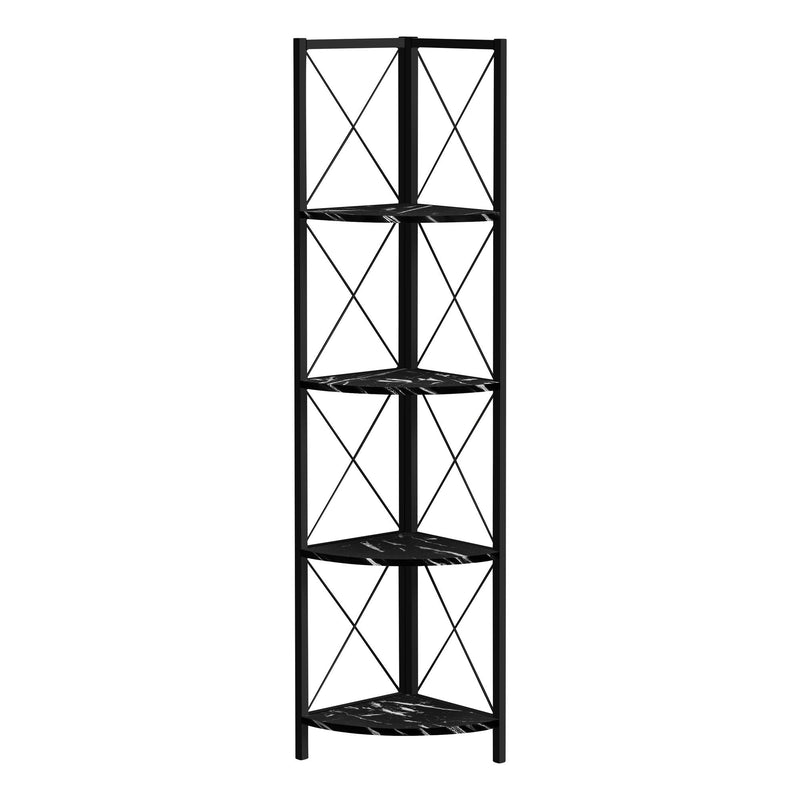 Monarch I 3650 60" Bookcase - Black Marble/Black IMAGE 1