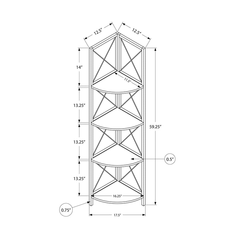 Monarch I 3650 60" Bookcase - Black Marble/Black IMAGE 5