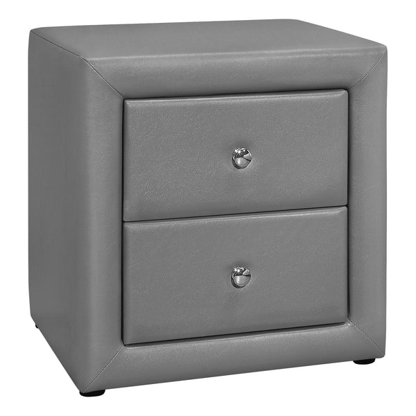 Monarch I 5602 21"H / Grey Leather-Look Night Stand IMAGE 1