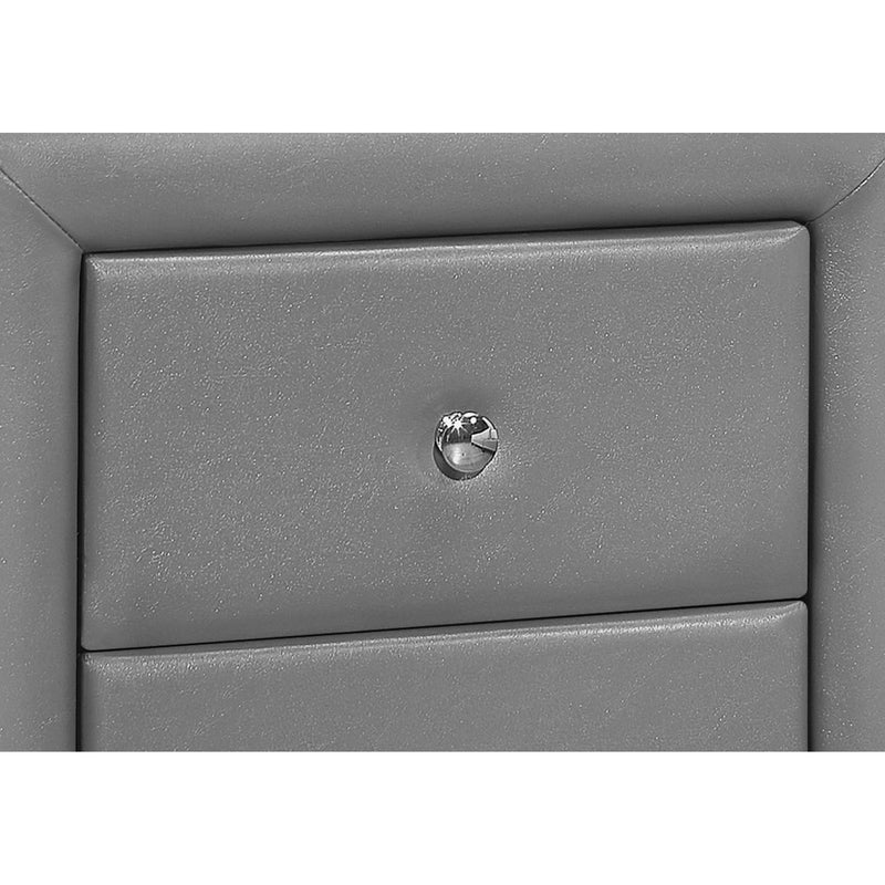 Monarch I 5602 21"H / Grey Leather-Look Night Stand IMAGE 3