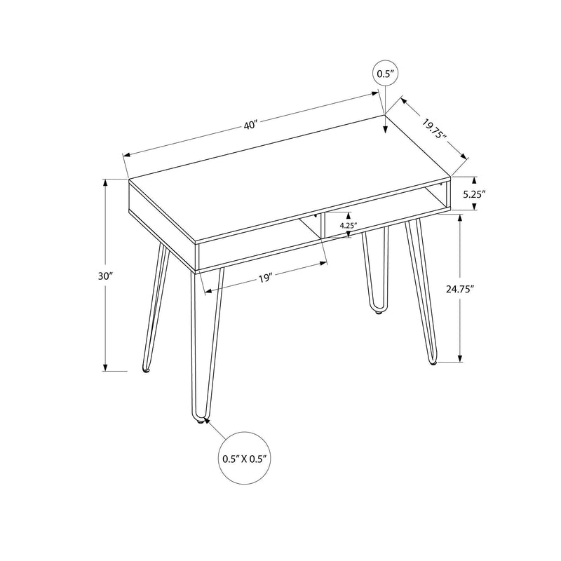 Monarch I 7771 Computer Desk - Black/Black IMAGE 5