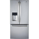  GE Profile 33-inch, 17.5 cu. ft. French 3-Door Refrigerator with Water and Ice Dispenser PYE18HYRKFS IMAGE 1