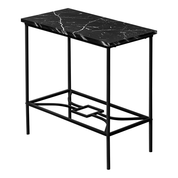 Monarch I 2074 Accent Table - Black Marble/Black IMAGE 1