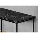 Monarch I 2074 Accent Table - Black Marble/Black IMAGE 3