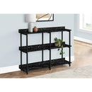 Monarch I 2220 Accent Table - 48"L Black Marble/Black Metal Console IMAGE 2