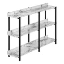 Monarch I 2221 Accent Table - 48"L White Marble/Black Metal Console IMAGE 1