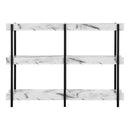 Monarch I 2221 Accent Table - 48"L White Marble/Black Metal Console IMAGE 4