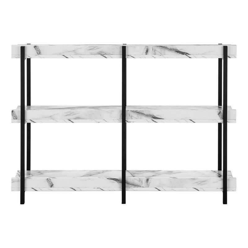 Monarch I 2221 Accent Table - 48"L White Marble/Black Metal Console IMAGE 4