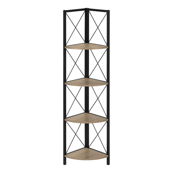 Monarch I 3648 60"H Dark Taupe/Black Corner Etagere IMAGE 1