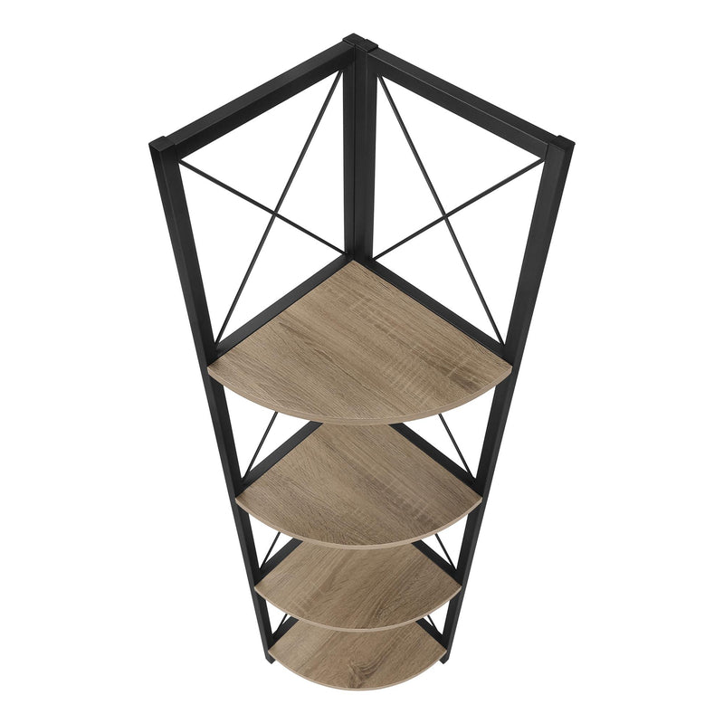 Monarch I 3648 60"H Dark Taupe/Black Corner Etagere IMAGE 5