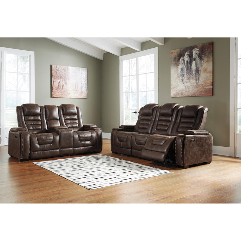 Signature Design by Ashley Game Zone Power Reclining Leather Look Loveseat with Console 3850118C IMAGE 11