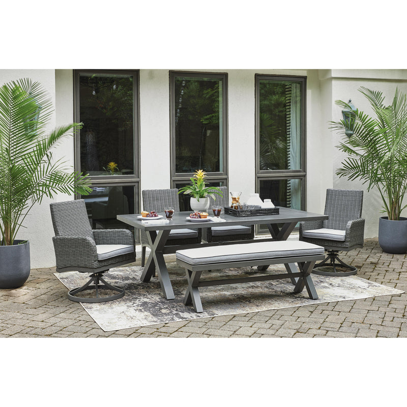 Signature Design by Ashley Elite Park P518-625 Rectangular Dining Table with Umbrella Option IMAGE 6