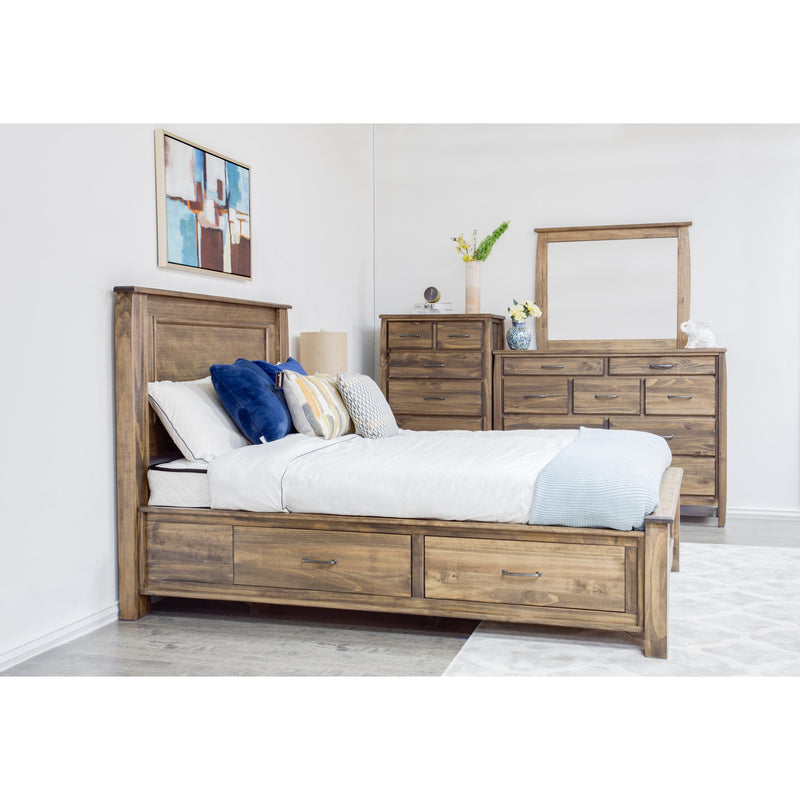 Mako Wood Furniture Tofino King Bed with Storage 5400-ST-K-RUSTIC IMAGE 2