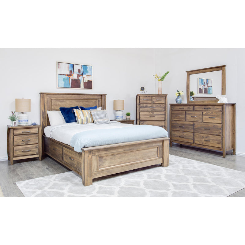 Mako Wood Furniture Tofino King Bed with Storage 5400-ST-K-RUSTIC IMAGE 3