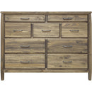  Mako Wood Furniture Tofino 9-Drawer Dresser 5400-40-9-RUSTIC IMAGE 1