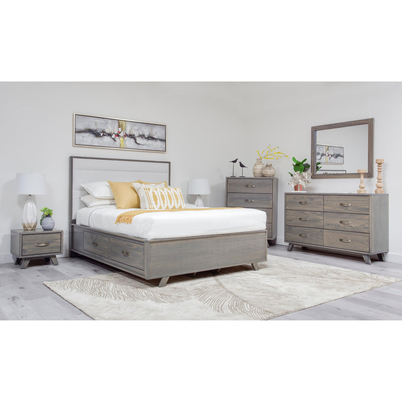 Mako Wood Furniture Metro King Upholstered Bed with Storage 7700-ST-UP-HR-K IMAGE 2