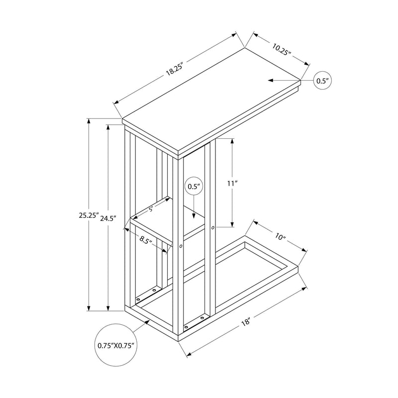 Monarch I 3670 Accent Table - Espresso/Black Metal IMAGE 10