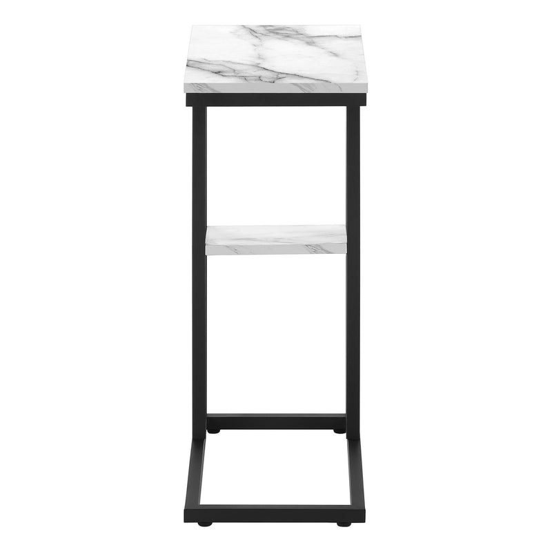 Monarch I 3675 Accent Table - White Marble/Black Metal IMAGE 3
