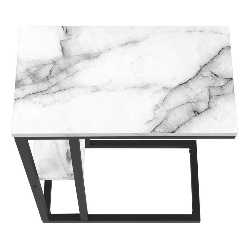 Monarch I 3675 Accent Table - White Marble/Black Metal IMAGE 5