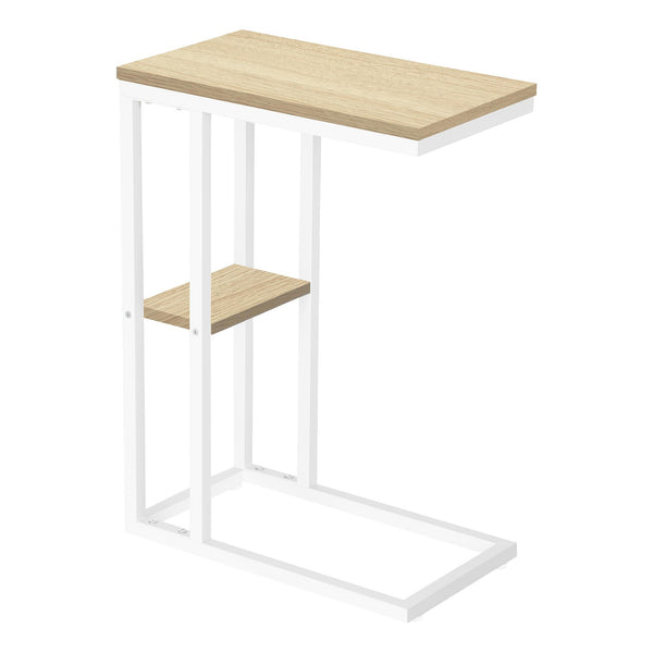 Monarch I 3677 Accent Table - Natural/White Metal IMAGE 1