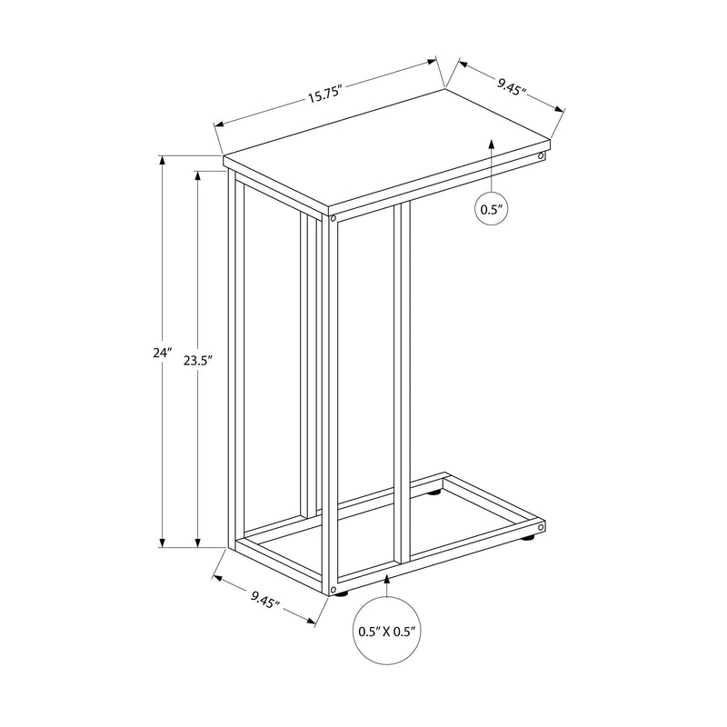 Monarch I 3761 Accent Table - Black/Black Metal IMAGE 5