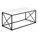 Monarch I 3780 Coffee Table - White/Black Metal IMAGE 1
