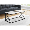 Monarch I 3780 Coffee Table - White/Black Metal IMAGE 2