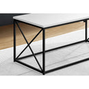 Monarch I 3780 Coffee Table - White/Black Metal IMAGE 3