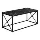 Monarch I 3783 Coffee Table - Black Marble/Black Metal IMAGE 1