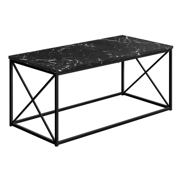 Monarch I 3783 Coffee Table - Black Marble/Black Metal IMAGE 1